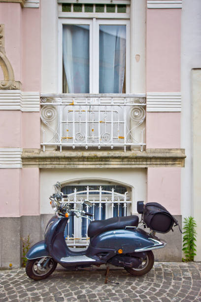 istock Scooter parked outside residential area 1022194746