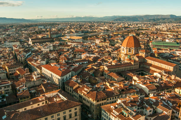 istock Panoramic view of Florence, buildings roofs 1022198680