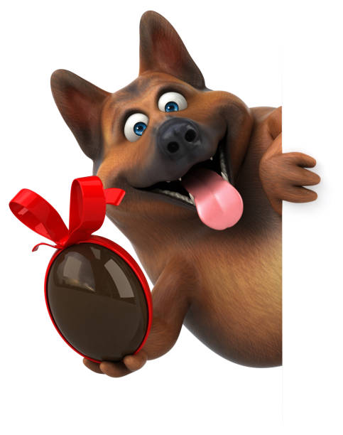 istock Fun german shepherd dog - 3D Illustration 1022199186