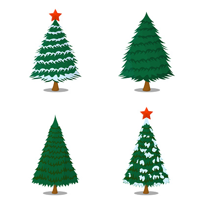 Ilustración de Conjunto De Icono De Árbol Navidad Aislado Estilo De Dibujos  Animados Ilustración Del Vector Para El Día De Navidad y más Vectores  Libres de Derechos de Acebo - iStock