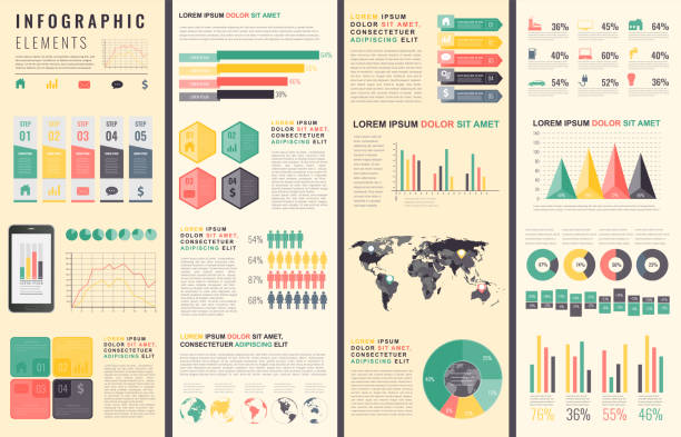 ilustrações, clipart, desenhos animados e ícones de elementos para infográficos com mapa-múndi e tabelas. vector - world economic forum