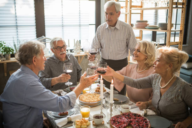 istock Old friends enjoy in celebration 1022219530