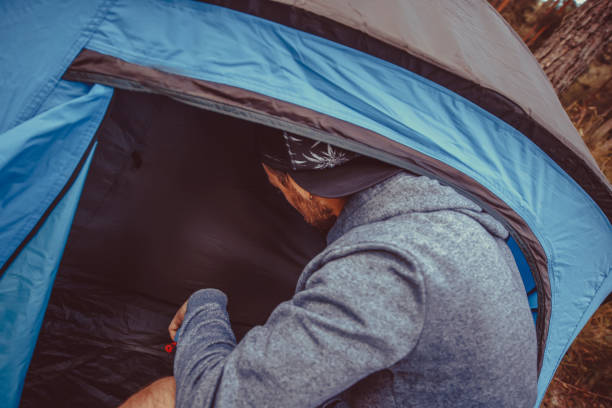 istock Men, Camping, Tent, People, Adult 1022219768
