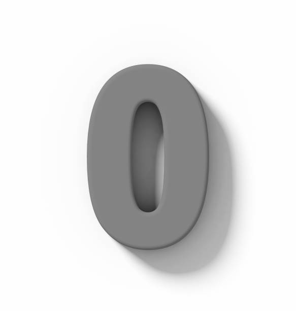 istock number 0 3D medium gray isolated on white with shadow - orthogonal projection 1022233566