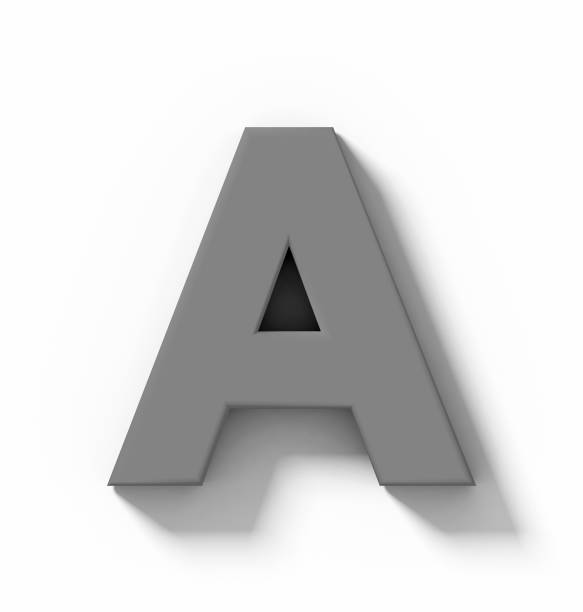 istock letter A 3D medium gray isolated on white with shadow - orthogonal projection 1022233626