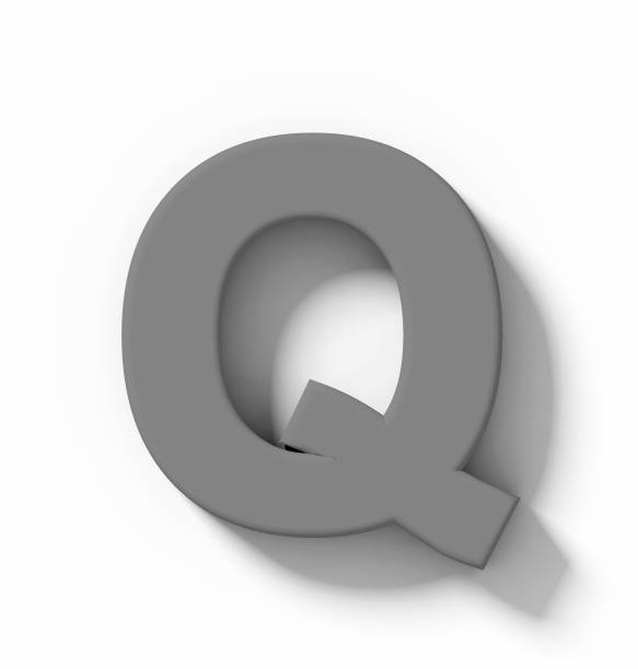 istock letter Q 3D medium gray isolated on white with shadow - orthogonal projection 1022233744