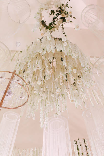 istock amazing luxury decorated place ceiling for wedding reception, catering in restaurant 1022234234