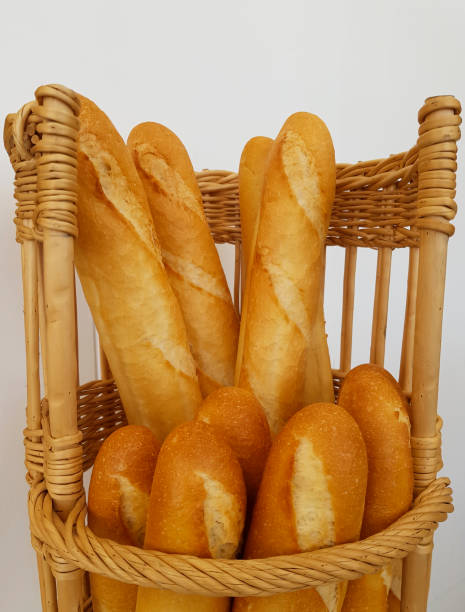 istock Long French Baguettes in Basket. 1022266980