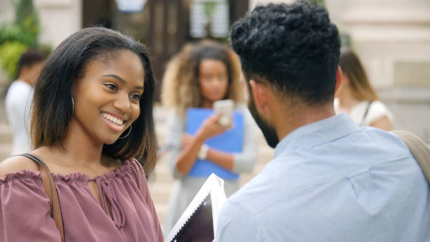 istock Attentive college student talks with boyfriend 1022278236