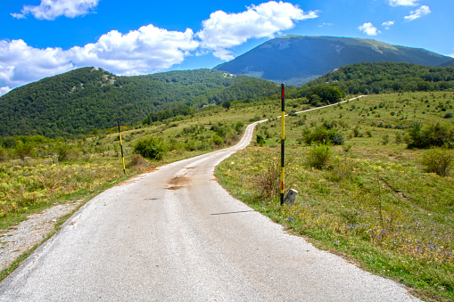 road leadin into Pollino national park, a wide natural reserve in Basilicata and  Calabria,  italian regions