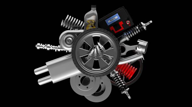 istock Various car parts and accessories, isolated on black background 1022286602