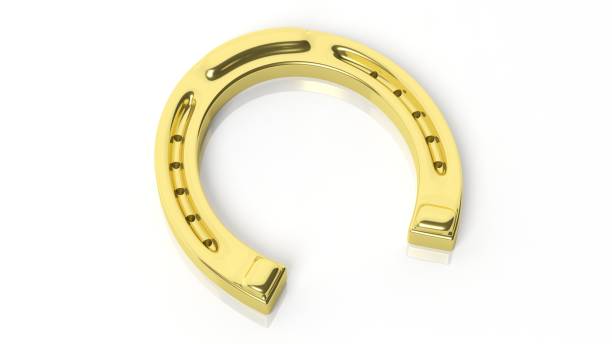 istock Golden horseshoe, isolated on white background. 1022300646