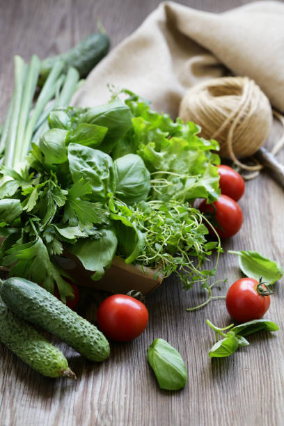 istock vegetables and greens for salad 1022300970