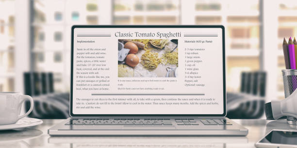 istock Online recipe concept. 3d illustration 1022308910