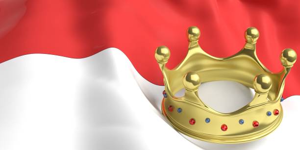 istock Golden crown on Monaco flag.3d illustration 1022317804