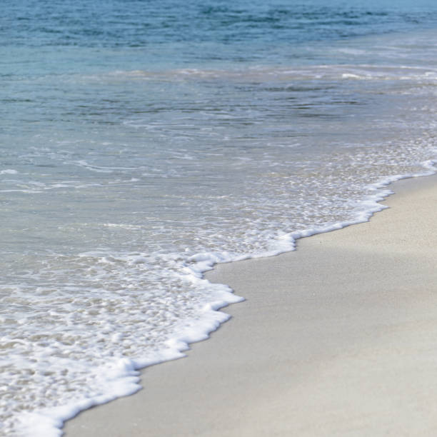 istock Sand and waves in Caribbean Beach, Antigua&Barbuda 1022318854