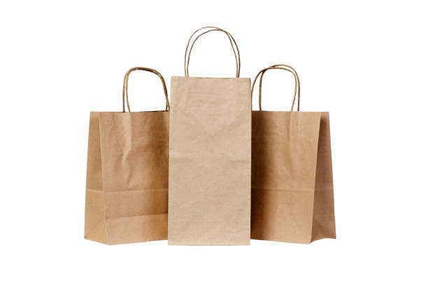 istock Recyclable paper bags isolated on white background 1022324656