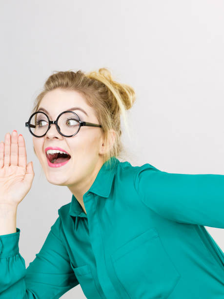 istock Business woman yelling telling something 1022344470
