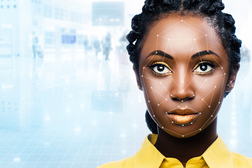 African Woman With Facial Recognition Scan On Face Stock Photo - Download Image Now - iStock African Woman With Facial Recognition Scan On Face Stock Photo - Download Image Now - iStock