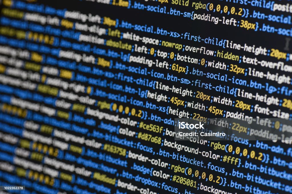 Foto de Tela De Código Css Real Em Desenvolvimento Conceito De ...