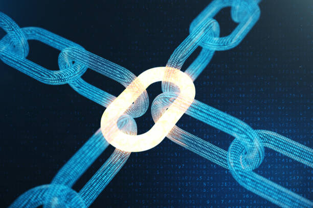 istock 3D illustration digital block chain code. Low polygonal grid of triangles glowing in blue dot network, abstract background. Concept of Network, internet communication 1022368404