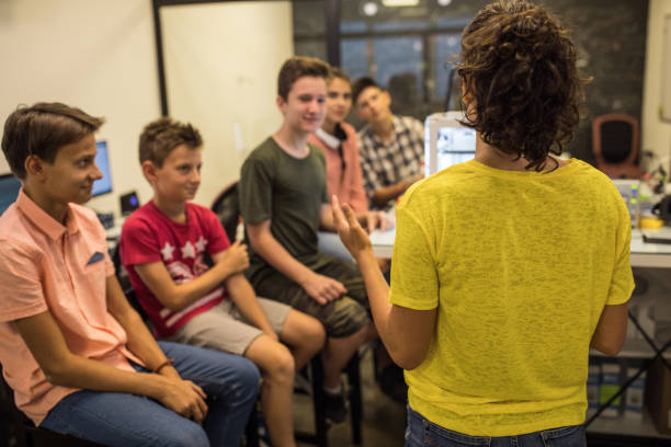 istock Teenage students lerning about 3D printer 1022372116