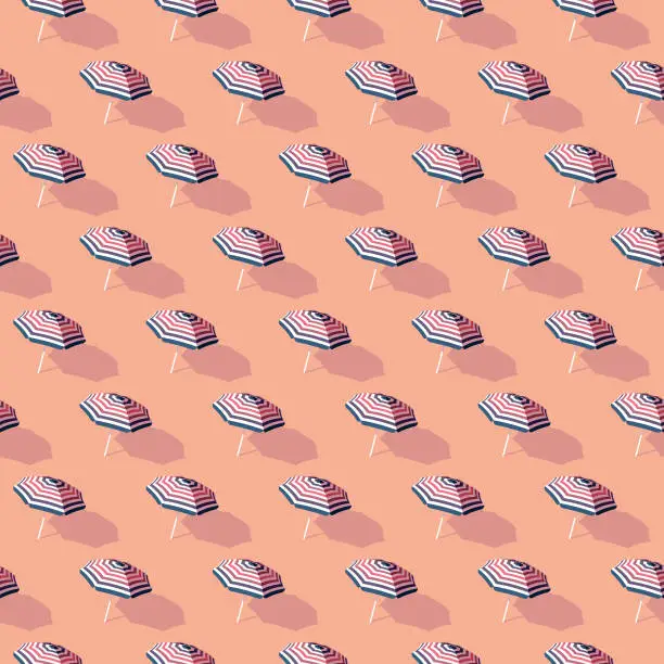 Vector illustration of Seamless Beach Parasol Pattern