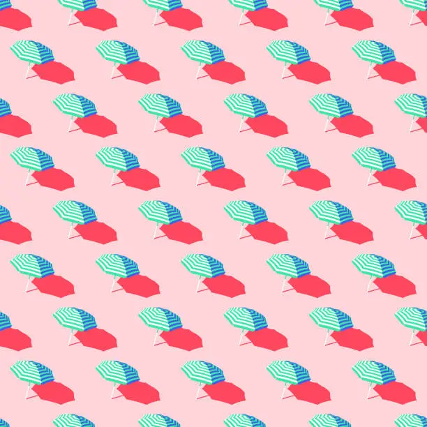 Vector illustration of Seamless Beach Parasol Pattern