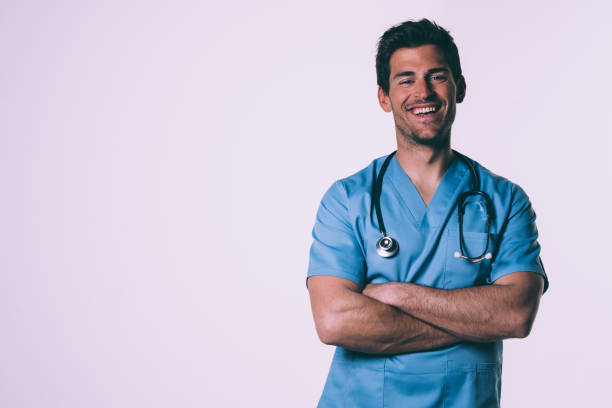 istock Man dressed in a doctor uniform 1022386262