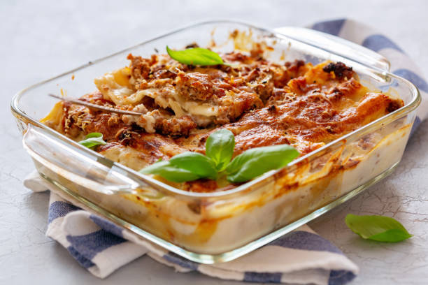 istock Cannelloni with minced meat and cream sauce. 1022386578