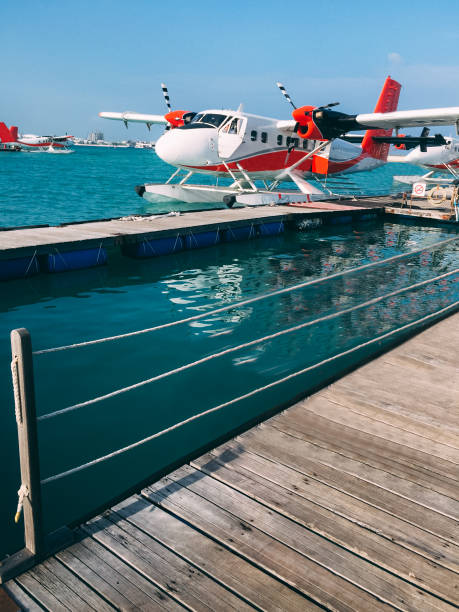 istock Hydroplane parked at the pier in maldives 1022389286