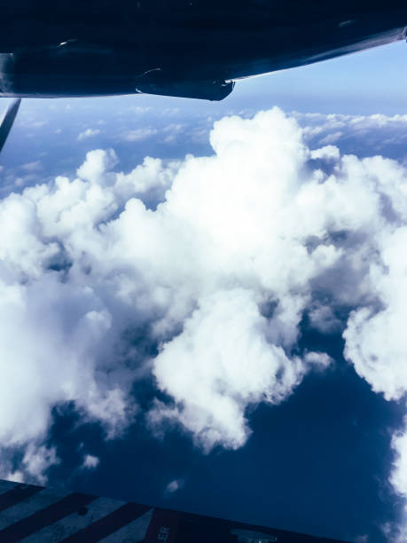 Maldives island aerial views from the plane