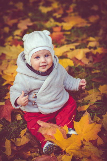 istock Happy baby boy in autumn 1022396604