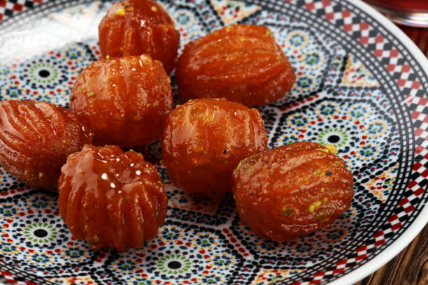 istock Turkish Dessert with honey on wooden table. 1022401348