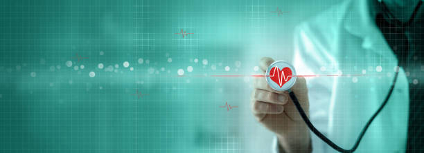 istock Doctor holding stethoscope, medical background 1022403692