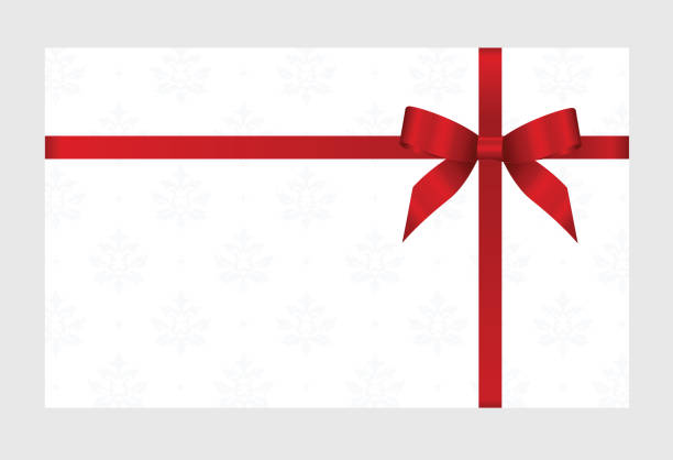 istock Invitation, Greeting or Gift Card With Red Ribbon And A Bow  on White  background.  Gift Voucher Template with  place for text. 1022404548