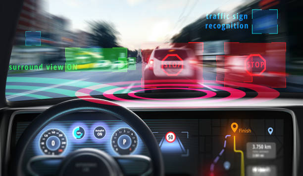 istock Cockpit of self-driving car. 1022405086