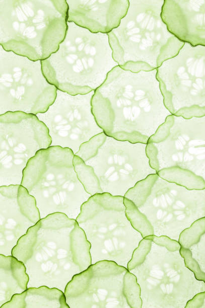 istock Translucent slices of cucumbers 1022407228