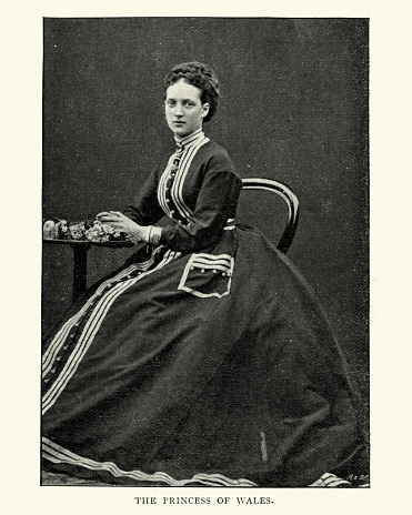 Vintage photograph of Alexandra of Denmark, Queen consort of the United Kingdom and the British Dominions and Empress of India as the wife of King Edward VII. 19th Century