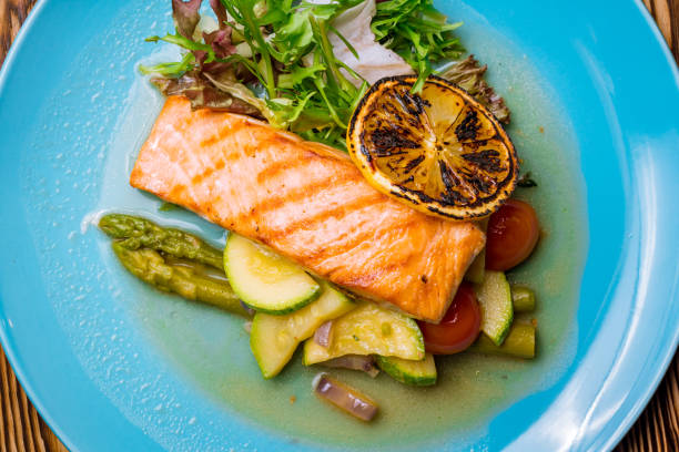 istock Salmon steak on the grill 1022416962