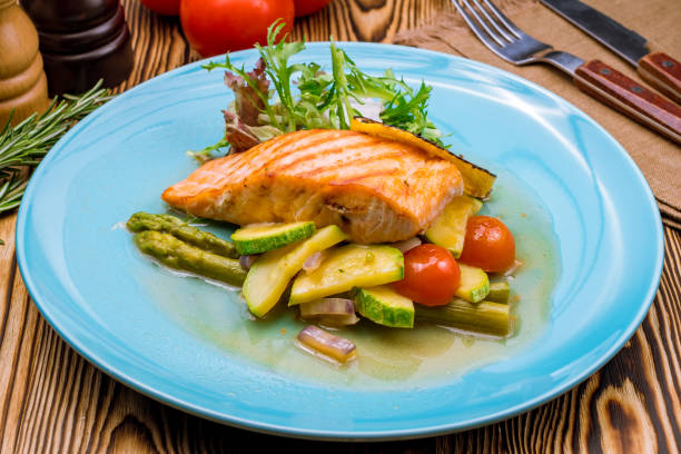 istock Salmon steak on the grill 1022419472