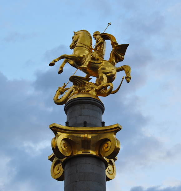 George Statue (Freedom monument) in Tbilisi central square, Georgia