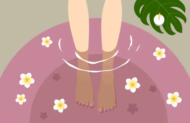 Vector illustration of Spa treatment for feet