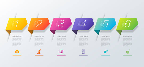 Infographics design vector and business icons with 6 options. vector art illustration
