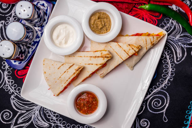 istock Quesadilla with chicken and sauces 1022453438