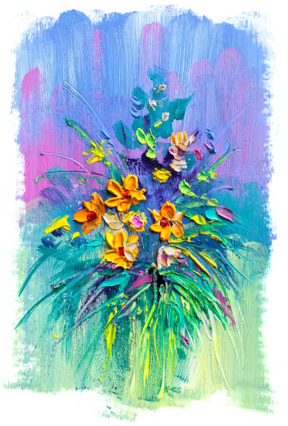 istock Oil painting flowers 1022457238