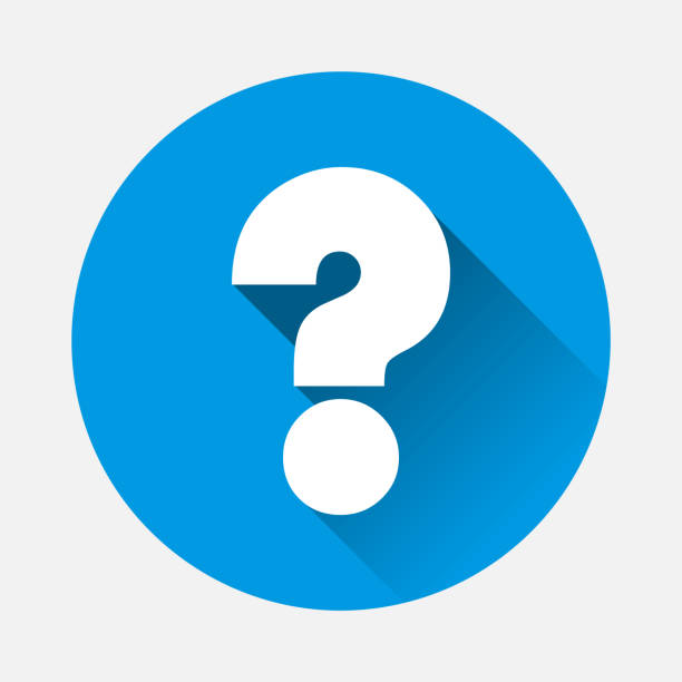 Vector question icon on blue background. Flat image question with long shadow.  Layers grouped for easy editing illustration. For your design. Vector question icon on blue background. Flat image question with long shadow.  Layers grouped for easy editing illustration. For your design. question stock illustrations