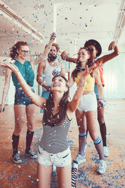 istock Group of young people having fun at party 1022471622