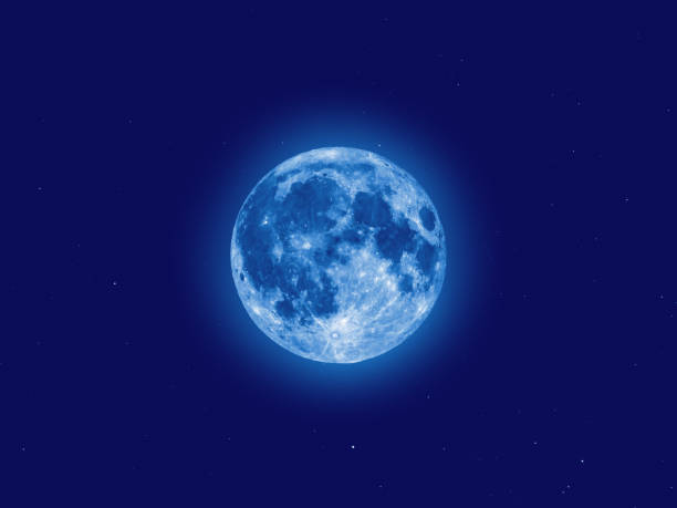 istock Full moon seen with telescope, starry sky 1022500136
