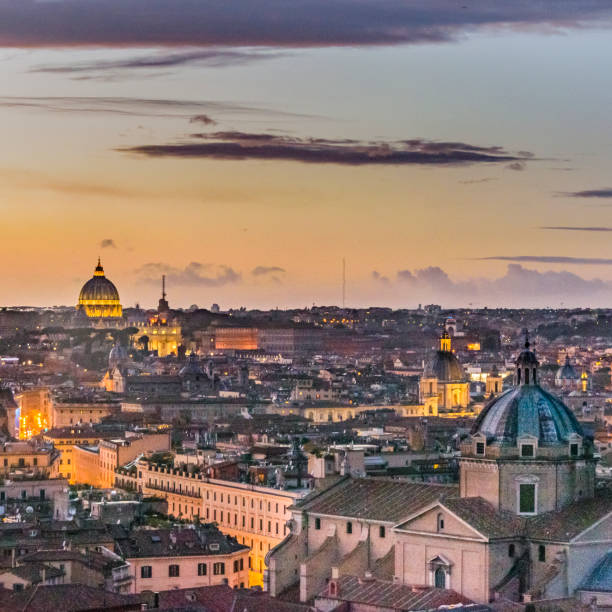 istock Sunset Scene Rome Cityscape Aerial View 1022500670